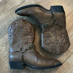 Laredo Youth Size 3 D Brown Harness Cowboy Western Boots